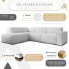 AX LIVING Couch Sofa L Form Didim L Perlweiß 292 stilvoll & bequem L Bild 5