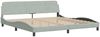 vidaXL Bett mit Matratze "Hanko" Hellgrau 200x200 cm Samt 3208616 Bild 4
