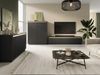 Bettso 'ROY' RTV-Schrank mit geriffelte Fronten, Holzwerkstoff Schwarz, 42x39x182 cm Bild 4