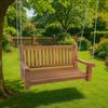 Schaukelbank MUVER - Holz Teak 120x70x62 cm | Hängebank Gartenschaukel Zum Aufhängen Veranda-Schaukel Bild 2