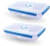 Frischhaltedosen für Lebensmittel mit Trenner ( 2 L ) - 2er Pack "Blau" - Vorratsdose luftdicht, Aufbewahrungsbox Meal Prep Box, Brotdose, BPA Frei Bild 2
