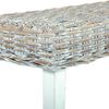vidaXL Sitzbank 160 cm Weiß Natur Kubu-Rattan und Massivholz Mango 285792 Bild 5