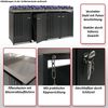 4er-Mülltonnenverkleidung HWC-O67, Mülltonnenbox mit Pflanzkasten, Metall 125x260x84cm 95kg ~ anthrazit Bild 2