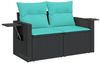 vidaXL 5-teiliges Gartensofa-Set mit Kissen, schwarzes Polyrattan 3267727 Bild 4