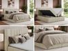 Boxspringbett ALVER 200x200 mit zwei Bettkasten & Stauraum, inkl. Matratze H3, Topper T25, Federautomaten & gepolstertes Kopfteil - Beige Velvet Bild 2