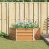 vidaXL Hochbeet im Garten Holzoptik 129 x 129 x 45 cm Verzinkter Stahl 42017321 Bild 4
