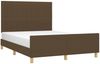 vidaXL Polsterbett mit Kopfteil Stoff Dunkelbraun 140x200 cm Bild 3