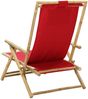 vidaXL Relaxstuhl Verstellbar Rot Bambus und Stoff 313026 Bild 5