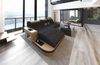 Couch Wave L Form in Stoff - Mikrofaserstoff - schwarz-sandbeige - Links Bild 2