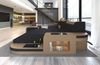 Couch Wave L Form in Stoff - Mikrofaserstoff - schwarz-sandbeige - Links Bild 4