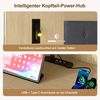 Doppelbett 180*200cm, Stauraumbett, holzbett, Jugendbett, mit USB& Type-C-Ladestation und Leselampe, mit 2 Nachttische, heller Eichenfarbe Bild 5