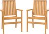 vidaXL Stapelbare Gartenstühle 2 Stk. 56,5x57,5x91 cm Massivholz Teak 364404 Bild 2