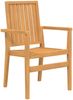 vidaXL Stapelbare Gartenstühle 2 Stk. 56,5x57,5x91 cm Massivholz Teak 364404 Bild 3