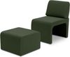 DOMO. collection Sessel 700017, Polstersessel mit Einschubhocker, rechteckig, gepolsterte Rückenlehne, Hocker im Sessel verstaubar, platzsparend, Polsterganitur, 54 x 70 x 82 (BxTxH), schwarz Bild 4