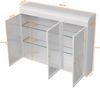 Flieks Wandschrank mit 3 Türen & 3 Ablagen - Glasschränke für Küche, Wohnzimmer & Badezimmer, Weiß Bild 4