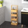 Casaria Badregal mit 4 Ablagen, Bambus natur, 16 x 28 x 88 cm Bild 2