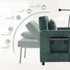 Flieks Sessel & Schlafsofa mit Seitenablage, Seitentasche & Handyhalter, Chenille, Grün Bild 5