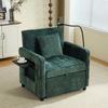 Flieks Sessel & Schlafsofa mit Seitenablage, Seitentasche & Handyhalter, Chenille, Grün Bild 3