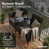 STEELSØN 'Velara' Polyrattan Gartenbank 2er-Sitzer mit Tisch, schwarz/anthrazit, 81x65x135 cm, wetterfest und UV-beständig, stabile Sitzbank Bild 4