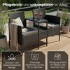 STEELSØN 'Velara' Polyrattan Gartenbank 2er-Sitzer mit Tisch, schwarz/anthrazit, 81x65x135 cm, wetterfest und UV-beständig, stabile Sitzbank Bild 3