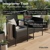 STEELSØN 'Velara' Polyrattan Gartenbank 2er-Sitzer mit Tisch, schwarz/anthrazit, 81x65x135 cm, wetterfest und UV-beständig, stabile Sitzbank Bild 5