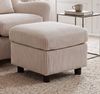 Ohrensessel mit Hocker,Taschenfederkern,Landhausstil Lesesessel,Cord Beige Creme Bild 4