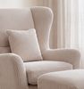 Ohrensessel mit Hocker,Taschenfederkern,Landhausstil Lesesessel,Cord Beige Creme Bild 5
