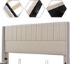 Merax Doppelbett 160x200 Polsterbett aus Leinen mit Lattenrost & Hydraulische Stauraum Beige Bild 5