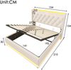 Merax Polsterbett 140*190 cm, Doppelbett, 360-Surround-LED-Funktion, weiß PU-Material Hydraulisches Lagerbett, gepolstertes Kopfteil mit USB Typ-C Ladefunktion Bild 4