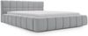 GRAINGOLD Alicante Doppelbett 140x200, Polsterbett mit Bettkasten und Kopfteil, Velour-Stoff, Hellgrau Bild 2