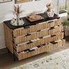 Modernes Sideboard mit Schubladen, natur/schwarz, 120x39,5x80 cm Bild 4