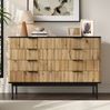 Modernes Sideboard mit Schubladen, natur/schwarz, 120x39,5x80 cm Bild 2