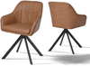 GOEURVANT 1437 Esszimmerstühle 2er-Set, 360° Drehbar, Kunstleder - Braun Bild 1