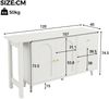 2-in-1 Drehtisch mit Sideboard, 360° drehbarer Schreibtisch, Schminktisch & Arbeitsplatte, Spanplatte Möbel Bild 4