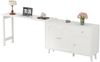 2-in-1 Drehtisch mit Sideboard, 360° drehbarer Schreibtisch, Schminktisch & Arbeitsplatte, Spanplatte Möbel Bild 5