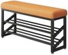 HTI-Living Schuhregal Metall 2 Ebenen mit Sitzkissen Orange, 1 Stück 1-tlg, Schubank Bild 2
