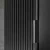 Badmöbel Hochschrank 1-türig ADELAIDE-56-BLACK in matt schwarz gerillt, B/H/T: 35/140/25 cm Bild 4