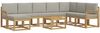 vidaXL Outdoor-Sofagarnitur mit Kissen 9 pcs Weiß und Hellgrau 3388075 Bild 2
