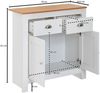 Kadima Design Modernes Sideboard mit 2 Schubladen, Eiche und Weiß, Melaminharzbeschichtung. 79x35x81 cm Bild 4