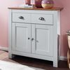 Kadima Design Modernes Sideboard mit 2 Schubladen, Eiche und Weiß, Melaminharzbeschichtung. 79x35x81 cm Bild 2