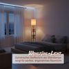 Relaxdays Stehlampe mit 3 Ablagen & Leinenschirm Bild 3