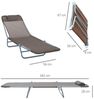 Outsunny Gartenliege Sonnenliege Zweibeinliege 4 Farben, Bäderliege, 1 St, Relaxliege, Braun 182L x 56B x 28H cm Bild 3