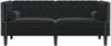vidaXL Chesterfield-Sofa mit Nackenrollen 2-Sitzer Schwarz Samt 372688 Bild 4