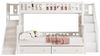 Flieks Etagenbett, Massivholz Kinderbett 90x200/140x200cm mit Treppe Rutsche 2 Schubladen Bild 4