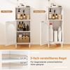 Badezimmerschrank Badschrank schmal mit offenem Fach & Glastür Badkommode Holz mit verstellbaren Regal 35 x 30 x 90 cm Weiß Bild 3