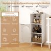 Badezimmerschrank Badschrank schmal mit offenem Fach & Glastür Badkommode Holz mit verstellbaren Regal 35 x 30 x 90 cm Weiß Bild 5