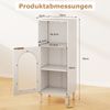 Badezimmerschrank Badschrank schmal mit offenem Fach & Glastür Badkommode Holz mit verstellbaren Regal 35 x 30 x 90 cm Weiß Bild 2