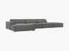 Micadoni Ecksofa Jodie 5-Sitzer Links Samt Bluvel Hellgrau Bild 3