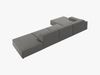 Micadoni Ecksofa Jodie 5-Sitzer Links Samt Bluvel Hellgrau Bild 4
