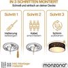 monzana Deckenleuchte, Sternenhimmel rund, 2-flammig, E27, Stoffschirm, Schwarz, Ø 38 cm Bild 3